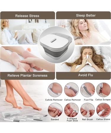 UNIFULL Collapsible Foot Spa Bath - Heated Massage Bubble Therapy Temperature Control & Red Light Pedicure Kit - Buy Online on GoSupps.com