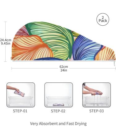 Colorful Butterfly Hair Towels 2 Pack | Super Absorbent Quick Dry Hair Turbans for Women & Girls - Buy Online on GoSupps.com