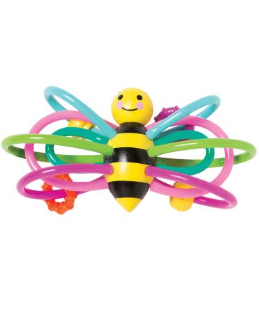 Manhattan Toy Zoo Animal Winkel Bee Multicolor Rattle & Sensory Teether for Baby and Toddler