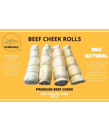Premium Jumbo Beef Cheek Rolls Dog CHEW Treat - *(Original 8 Pack 6 INCH)* - Cheeky Rolls for Dogs - Single Ingredient - Rawhide Free - Super Thick - All Natural - Long Lasting Beef Cheek Rolls - Buy Online on GoSupps.com