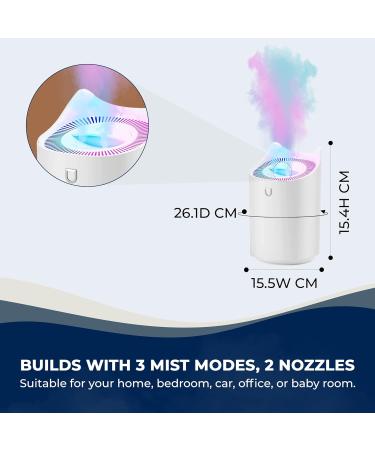CUQOO 3L Cool Mist Humidifier with Colour Changing Night Light - 20 Hours Lasting | 3 Mist Modes, 2 Nozzles, Auto Shut-Off | Air Moisturizer for Baby Room - Buy Online on GoSupps.com