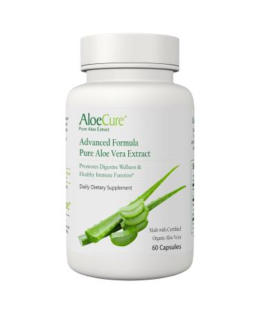 AloeCure Organic Aloe Vera Capsules, 60 Capsules, 2x Day, 130,000mg Equivalent 1 Bottle (60 Capsules)