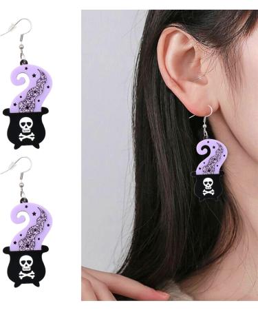 Feylie Halloween Earrings - Trendy Skull Jewelry for Women & Girls | Unique Acrylic Ear Fans & Perfect Gift - Buy Online on GoSupps.com