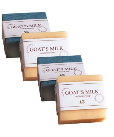 AniO Goat Milk Soap Honey Grape Seed Oil Olive Oil & Vitamin E 4-Pack Moisturizing Bar for Dry Itchy Skin - Gentle Hydrating Skincare for Sensitive Skin-Handmade with Natural Ingredients.