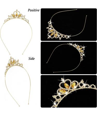 Sibba Princess Tiara Crown Headpieces Hair Hoop Tiara Gems Rhinestone Tiara Head Crown Headband for Girls Wedding Prom Party Costume Christmas Gifts(Gold) - Buy Online on GoSupps.com