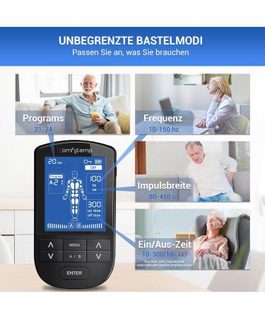Comfytemp 4-Channel Tens/EMS Device - Pain Relief Muscle Stimulator with 24 Modes DIY Massage for Back Neck Shoulders & Knees - Buy Online on GoSupps.com