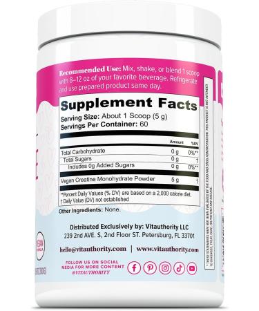 Micronized Creatine Monohydrate Powder 5g per Serving Creatine Supplement | Support ATP Boost Strength Lean Muscle & Recovery | No Sugar Dyes or Fillers | Superior Mixing - Unflavored 60 Servings - Buy Online on GoSupps.com