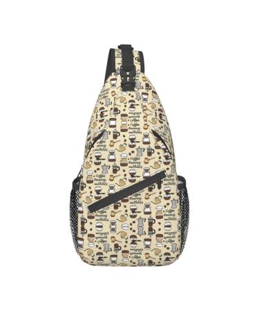 Lattice Grid Pink Romance Cross Chest Bag - Multipurpose Diagonally Carrying Bag - High Durability And Versatility Coffee and Sweets Sugar One Size