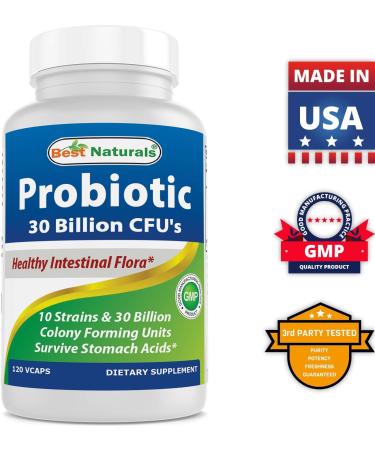 Best Naturals Probiotic 10 Strains & 30 Billion CFU & Vitamin D3 10000 IU - Buy Online on GoSupps.com