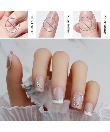 240PCS Short Fake Nails - Half-Matted Manicure Tips 12 Sizes for Beginners & Salons | Square Artificial Nail Set - Buy Online on GoSupps.com