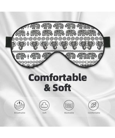 Shop Elephant Pattern Unisex Sleep Eye Mask | Soft Travel Eye Shade Cover for Yoga & Shift Work - International Shipping Available - Buy Online on GoSupps.com