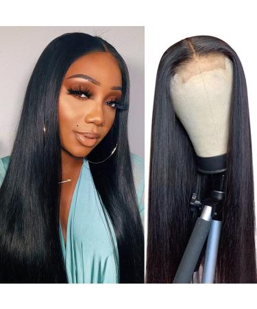 Wigs for Black Women Human Hair Lace Front Wigs Pre Plucked with Baby Hair 150% Density Brazilian Straight Lace Closure Human Hair Wigs Natural Hairline (20 Inch, Natural Color Straight 4X4 Lace Front Wig) 20 Inch Natural …