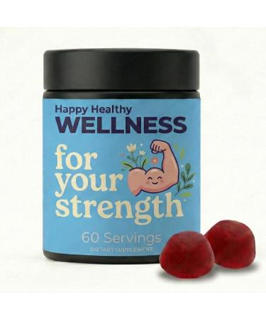 Happy Healthy Wellness Creatine Monohydrate Gummies 5g Per Serving - Premium Muscle Builder for Men & Women Strength & Recovery Support - Delicious Tropical Flavor - 120 Count 30 Servings