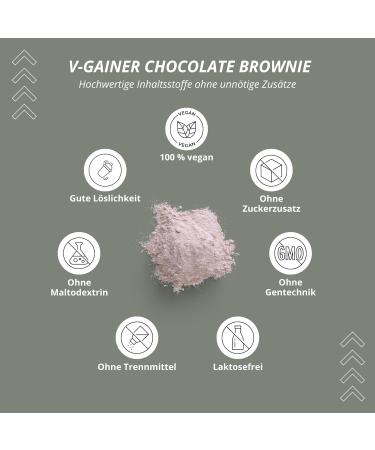 Nutri + Vegan Weight Gainer 1 KG - Sugar-Free Lactose-Free Chocolate Brownie | High-Calorie Mass Gain Supplement - Buy Online on GoSupps.com