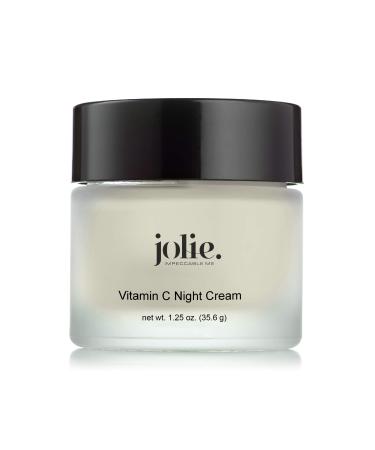 Jolie Vitamin C Night Cream L-Ascorbic Acid Brightening Face & Neck Moisturizer With Ceramides