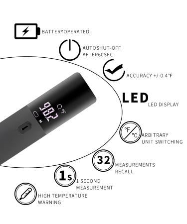 Buy Black Non-Contact Infrared Forehead Thermometer - Medical Grade Accurate Readings for All Ages LCD Display Fever Alarm Compact Design - Buy Online on GoSupps.com