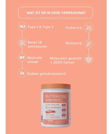 Nutrafine Bovine Collagen Powder Hydrolyzed Bovine Collagen Peptide 100 natural 300 grams For adults Sugarfree - Buy Online on GoSupps.com