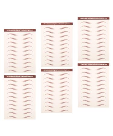 Autocollants pour Sourcils Imperm ables Kit 6 Feuilles de Faux Sourcils Transfert d'Eau Autocollants de Maquillage Effet Poil Poil Mise Rapide et Naturelle au Quotidien