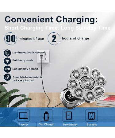 Head Shaver for Bald Men - 6 in 1 Waterproof Electric Razor with LED Display | Rechargeable Wet/Dry Grooming Kit - Buy Online on GoSupps.com