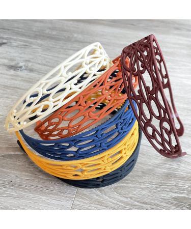 6pcs Flower & Solid Fashion Plastic Headbands for Women & Girls - Stylish Hair Accessories - Buy Online on GoSupps.com