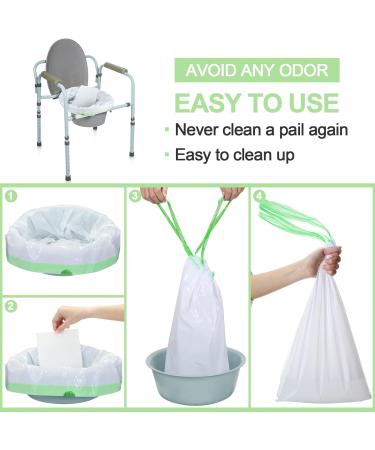 150 Pack Commode Liners with Absorbent Pads Universal Fit Bedside Commode Liner Portable Toilet Waste Bags Disposable Potty Refill Bag for Toilet Chair Bucket Bedpan Adult Senior Disabled Camp Travel - Buy Online on GoSupps.com