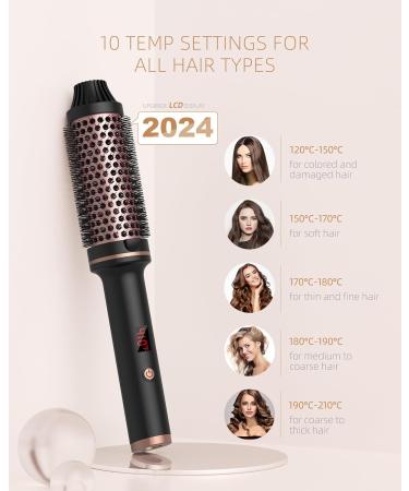 1.5 Inch Volumizing Ceramic Tourmaline Ionic Curling Iron - Dual Voltage 10 Temp Settings LCD Display | Perfect for Travel - Buy Online on GoSupps.com