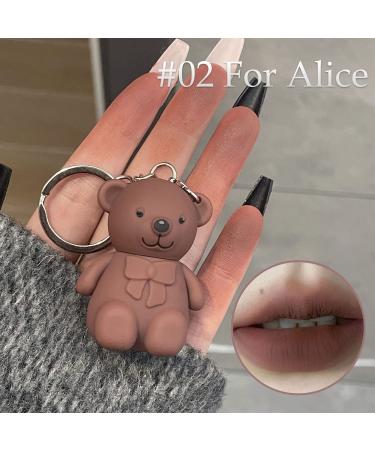 2 in 1 Cute Bear Lipstick Set - Long Lasting Matte Velvet Lipstick with Key Chain - Waterproof & Moisturizing Lip Gloss (2 Pack) - Buy Online on GoSupps.com