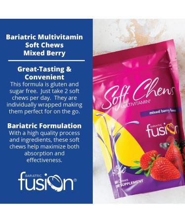 Bariatric Fusion Bariatric Multivitamin Soft Chew - Mixed Berry Fruit - 60 Soft Chews - Buy Online on GoSupps.com