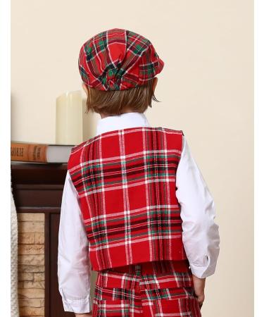 Mint Green Baby Flat Cap | Vintage Drivers Hat with Lining | Breathable & Soft | Ages 0-8 | 2-3 Years | Red Plaid - Buy Online on GoSupps.com