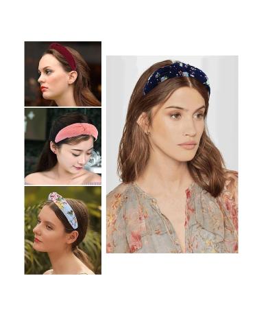 Set of 10 Fashion Knot Turban and Wide Headbands for Women and Girls - 5 Colors included - Buy Online on GoSupps.com