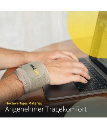 Braceup Adjustable Compression Tie for Wrist Ligaments | Tendon Inflammation Relief for Tennis & Gym Training - Silver - Buy Online on GoSupps.com