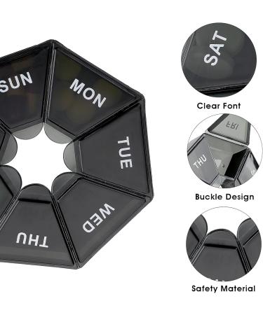 Buy Wllhyf 7-Day Portable Pill Organizer Bag - Travel-Friendly Daily Medicine Planner & Vitamin Holder (Black) - Buy Online on GoSupps.com