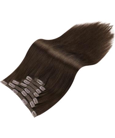 Moresoo 18 Inch Brown Human Hair Clip in Extensions | Dark Brown Real Hair | 7 Pieces/120g #4 - Buy Online on GoSupps.com