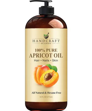 Handcraft Apricot Kernel Oil - 100% Pure And Natural - Premium Quality Cold Pressed Carrier Apricot Oil for Aromatherapy, Massage and Moisturizing Skin - Huge 16 fl. Oz 16 Fl Oz (Pack of 1)