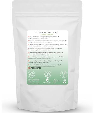  ETC Cosmetic s Vitamin C (ascorbic acid) - 100 g - Use in lotions toners creams serums masks anti-aging products etc. - Buy Online on GoSupps.com