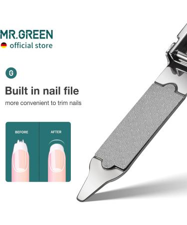 MR.GREEN Collapsible Nail Clippers with Nail Files - Portable Stainless Steel Manicure Tool (Eco-Packaging) - Buy Online on GoSupps.com