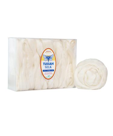 Shepherd Textiles Tussah Silk Roving (2 oz.) for Spinning  Felting  and Soap-Making - Milled in Italy by DHG (Natural White) - Buy Online on GoSupps.com