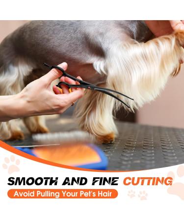 ASON 7.5 Dog Grooming Shear | Professional Up-curved Scissor for Pets | Japanese Stainless Steel | Curved with Round Tips | Black - Buy Online on GoSupps.com
