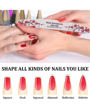 12PCS Nail File Set Half Moon Nail Buffer Files Double-Sided Emery Boards for Nails 100 180 240 Grit Professional Manicure Tool for Natural Nails or Extensions - Buy Online on GoSupps.com
