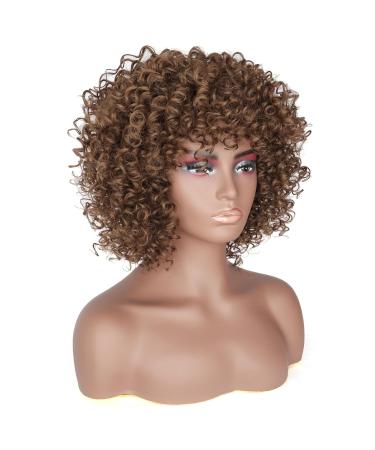 14-Inch Brown Curly Afro Wig for Women - Natural Kinky Bob with Ponytail | Perfect Volume for Black Women - Buy Online on GoSupps.com
