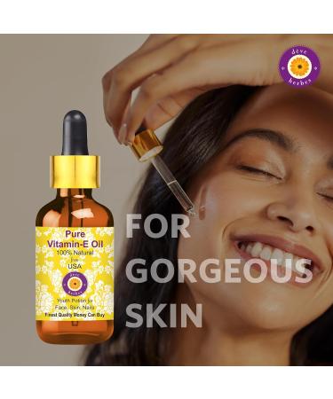 Deve Herbes Pure Vitamin E Oil 50ml with Glass Dropper 100% Natural Therapeutic Grade (1.69oz) - Buy Online on GoSupps.com