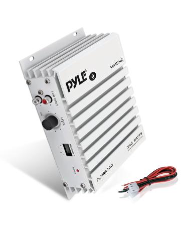 Pyle Hydra Marine Amplifier - Upgraded Elite Series 240 Watt 4 Channel Audio Amplifier - Waterproof, 4-8 Ohm Impendance, GAIN Level Controls, RCA Stereo Input & LED Indicator (PLMRA120) 240 Watts 2 Channel Standard Packaging