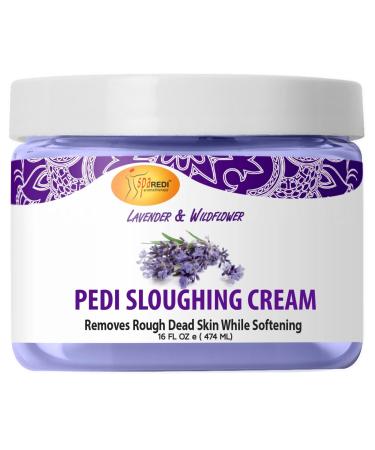 SPA REDI - Foot Cream  Sloughing Lotion  Lavender and Wildflower 16 Oz - Pedicure Massage Foot Care for Dry Cracked Feet  Scrub Gently  Exfoliating  Smooths and Eliminates Buildup of Dead Skin Lavender & Wildflower 16 Ou...