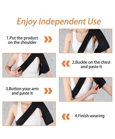 Compression Shoulder Brace for AC Joint & Rotator Cuff Support - Adjustable Stability Sleeves for Men & Women (Medium Left Shoulder - Buy Online on GoSupps.com