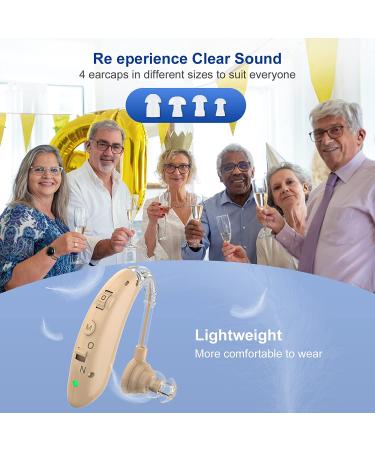 Rechargeable Noise Cancelling Hearing Aid for Seniors - Digital Amplifier for Hearing Loss - Invisible Brown (1pc) - Buy Online on GoSupps.com
