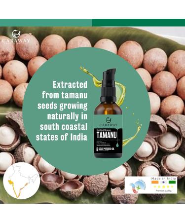 CARAWAY Organic Tamanu Oil - Cold Pressed Natural Moisturizer for Skin Hair & Face - Treats Hyperpigmentation Acne Scars Eczema & Psoriasis - 1.7 Fl oz (50 ml - Buy Online on GoSupps.com