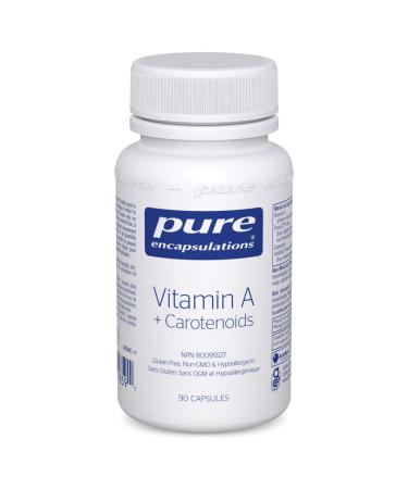 Pure Encapsulations - Vitamin A + Carotenoids (Lutein Zeaxanthin and Astaxanthin) - Hypoallergenic Supplement - 90 Capsules