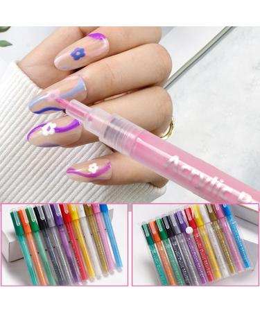 12PCS/Set Nail Art Pens 12 Colors Nail Polish Pens Quick Dry Nail Art Paint Smooth Graffiti Dotting Pen Waterproof Drawing Painting Nail Polish Design Pens - Buy Online on GoSupps.com