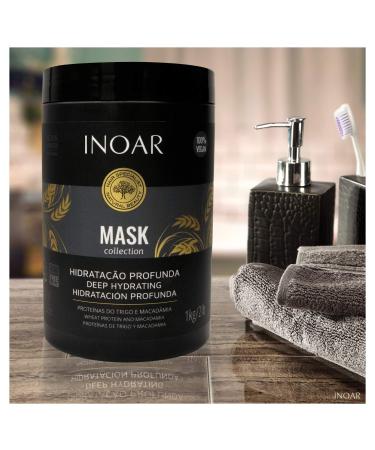 INOAR Macadamia Oil Premium Mask - Intense Hair Conditioning & Moisturizing (2lbs/1kg) - Buy Online on GoSupps.com