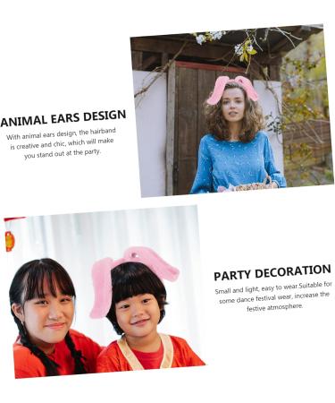 GLSTOY 1pc Animal Ear Headband Festival Hair Ornament Unique Headdress Ball Hair Hoop Party Supply Dog Ear Hair Hoop Party Hair Accessory Festival Hair Hoop Party Headdress Decoration 32x12cm Pink - Buy Online on GoSupps.com